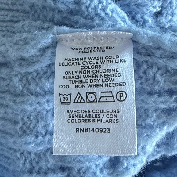 Chic Ruffled Knit Sweater in Blue Size XS - Picture 4 of 4